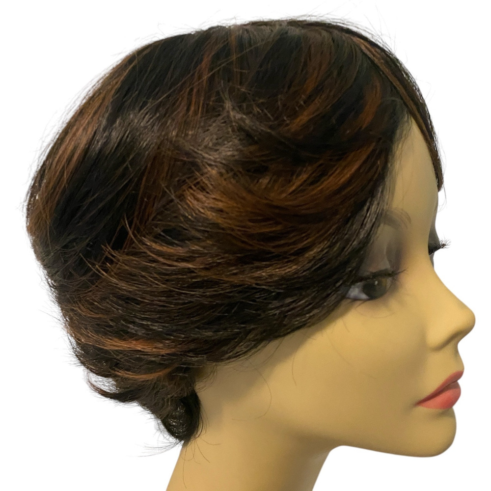 ASHRO Soft Wavy Wig Synthetic Dark Brown Copper Heat Resistant Avg NWT